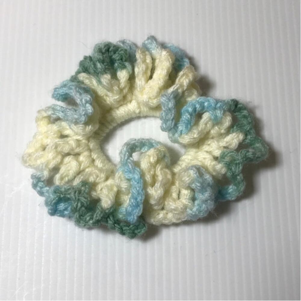 NWT Multicolor Handmade Crocheted Hair Scrunchie